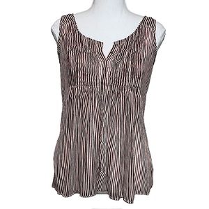 CONVERSE: One-Star Sleeveless Striped Crinkle Sheer Blouse - Size Medium